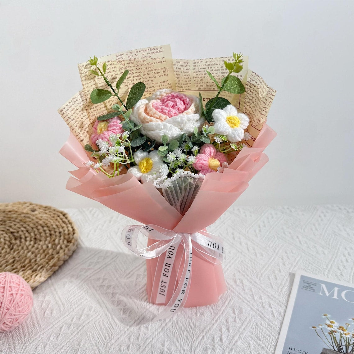 Crochet Rose Bouquet, Handmade Forever Flowers, Gift for Her