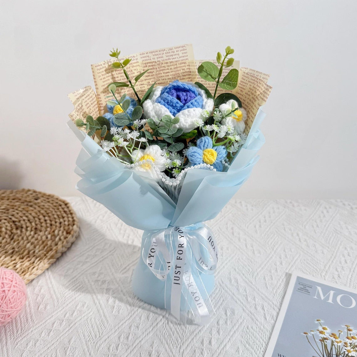 Crochet Rose Bouquet, Handmade Forever Flowers, Gift for Her