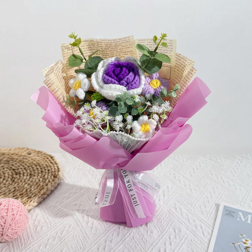 Crochet Rose Bouquet, Handmade Forever Flowers, Gift for Her