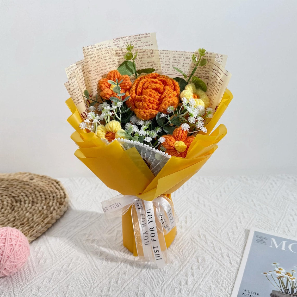Crochet Rose Bouquet, Handmade Forever Flowers, Gift for Her