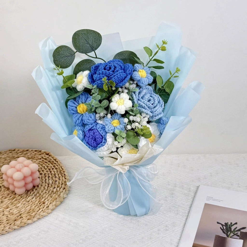 Crochet Rose Bouquet, Handmade Forever Flowers, Gift for Her